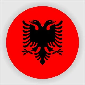 Flat Rounded Country  Flag Button Vector Stock Illustration