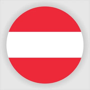 Flat Rounded Country  Flag Button Vector Stock Illustration