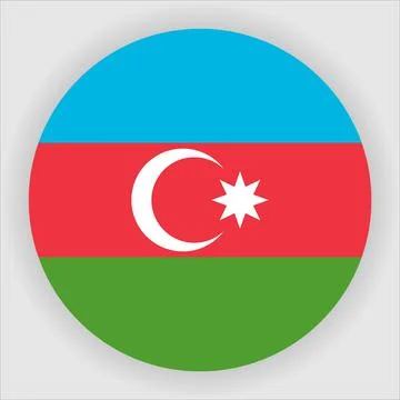 Flat Rounded Country  Flag Button Vector Stock Illustration