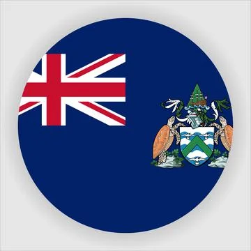 Flat Rounded Country  Flag Button Vector Illustrazione stock