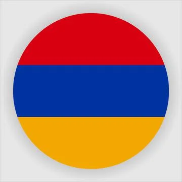 Flat Rounded Country  Flag Button Vector Stock Illustration