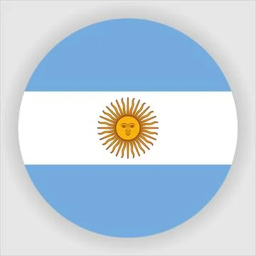 Flat Rounded Country  Flag Button Vector Stock Illustration