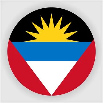 Flat Rounded Country  Flag Button Vector Stock Illustration