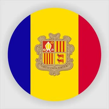 Flat Rounded Country  Flag Button Vector Stock Illustration