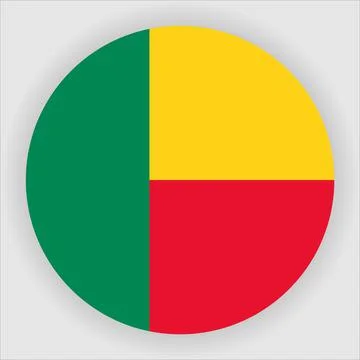 Flat Rounded Country  Flag Button Vector Stock Illustration