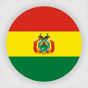 Flat Rounded Country  Flag Button Vector Stock Illustration