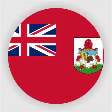 Flat Rounded Country  Flag Button Vector Stock Illustration