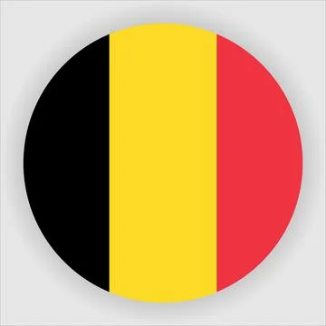 Flat Rounded Country  Flag Button Vector Stock Illustration