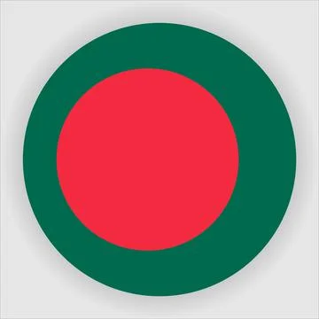 Flat Rounded Country  Flag Button Vector Stock Illustration