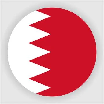 Flat Rounded Country  Flag Button Vector Stock Illustration