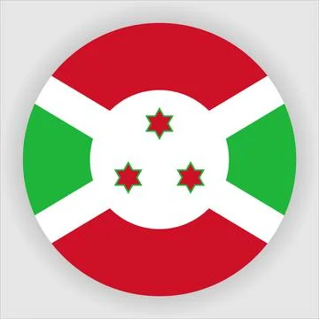 Flat Rounded Country  Flag Button Vector Stock Illustration