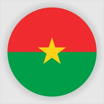 Flat Rounded Country  Flag Button Vector Stock Illustration