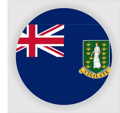 Flat Rounded Country  Flag Button Vector Stock Illustration