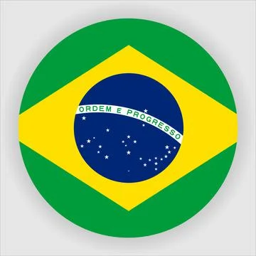 Flat Rounded Country  Flag Button Vector Stock Illustration