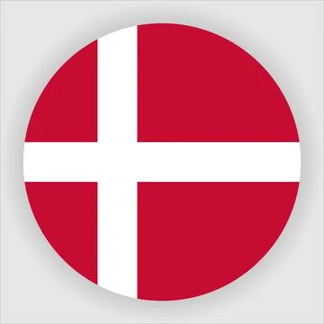 Flat Rounded Country  Flag Button Vector Stock Illustration