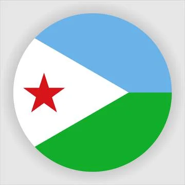 Flat Rounded Country  Flag Button Vector Stock Illustration