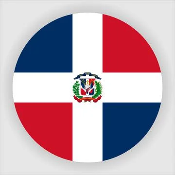 Flat Rounded Country  Flag Button Vector Stock Illustration