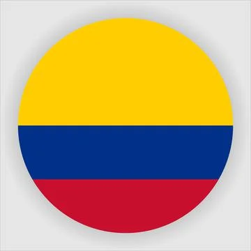 Flat Rounded Country  Flag Button Vector Stock Illustration