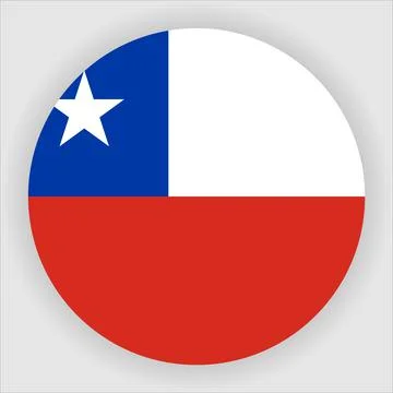 Flat Rounded Country  Flag Button Vector Stock Illustration