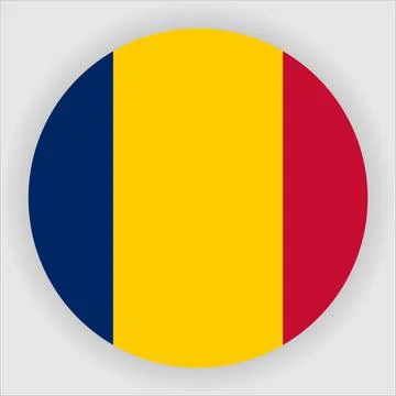 Flat Rounded Country  Flag Button Vector Stock Illustration