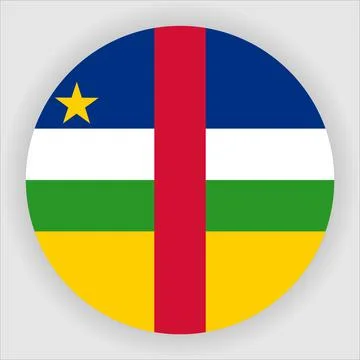 Flat Rounded Country  Flag Button Vector Stock Illustration