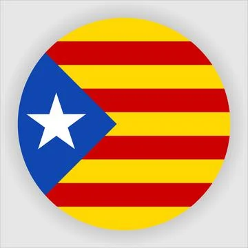 Flat Rounded Country  Flag Button Vector Stock Illustration