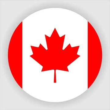 Flat Rounded Country  Flag Button Vector Stock Illustration