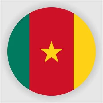 Flat Rounded Country  Flag Button Vector Stock Illustration