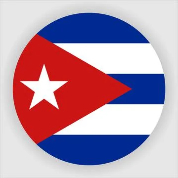 Flat Rounded Country  Flag Button Vector Stock Illustration