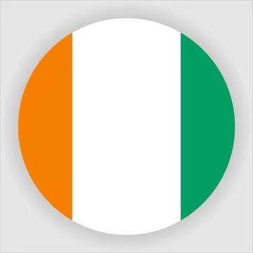 Flat Rounded Country  Flag Button Vector Stock Illustration