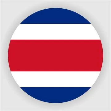 Flat Rounded Country  Flag Button Vector Stock Illustration