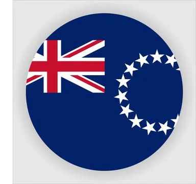 Flat Rounded Country  Flag Button Vector Stock Illustration