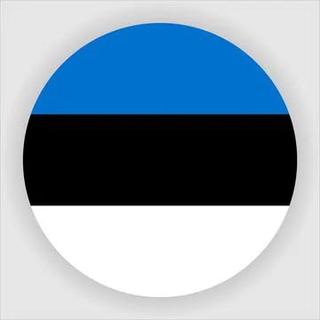 Flat Rounded Country  Flag Button Vector Stock Illustration