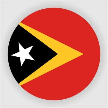 Flat Rounded Country  Flag Button Vector Stock Illustration