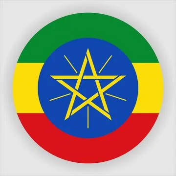 Flat Rounded Country  Flag Button Vector Stock Illustration