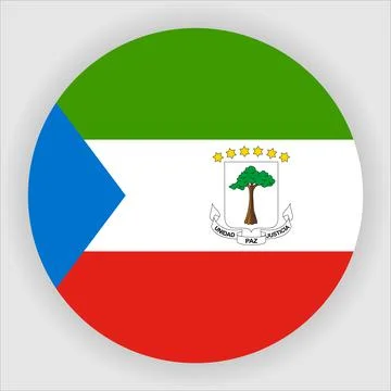 Flat Rounded Country  Flag Button Vector Stock Illustration