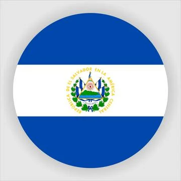 Flat Rounded Country  Flag Button Vector Stock Illustration