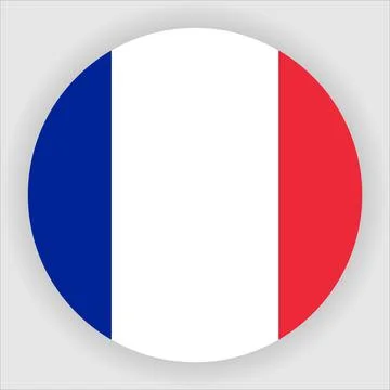 Flat Rounded Country  Flag Button Vector Stock Illustration