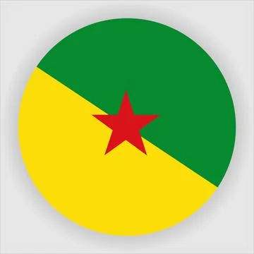 Flat Rounded Country  Flag Button Vector Stock Illustration