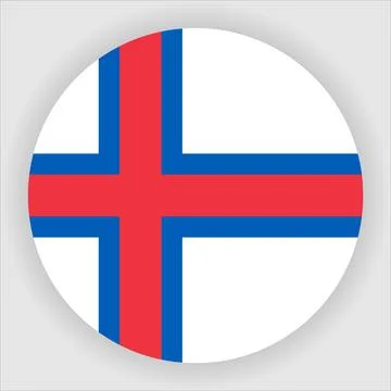 Flat Rounded Country  Flag Button Vector Stock Illustration