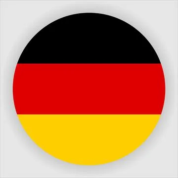 Flat Rounded Country  Flag Button Vector Stock Illustration