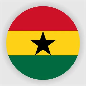 Flat Rounded Country  Flag Button Vector Stock Illustration