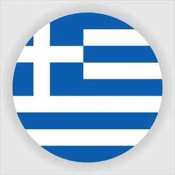 Flat Rounded Country  Flag Button Vector Stock Illustration