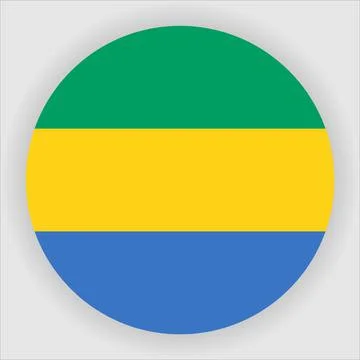 Flat Rounded Country  Flag Button Vector Stock Illustration