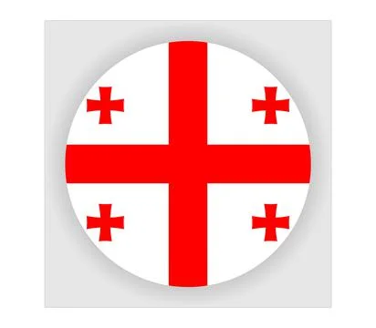 Flat Rounded Country  Flag Button Vector Stock Illustration