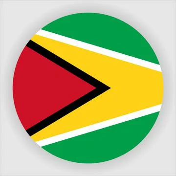 Flat Rounded Country  Flag Button Vector Stock Illustration