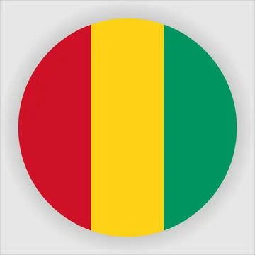 Flat Rounded Country  Flag Button Vector Stock Illustration