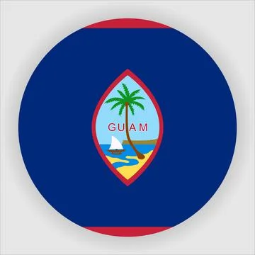 Flat Rounded Country  Flag Button Vector Stock Illustration