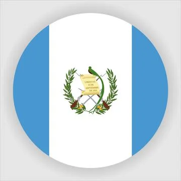 Flat Rounded Country  Flag Button Vector Stock Illustration