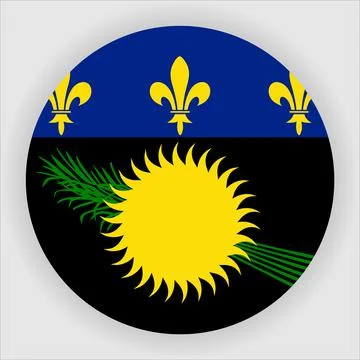 Flat Rounded Country  Flag Button Vector Stock Illustration